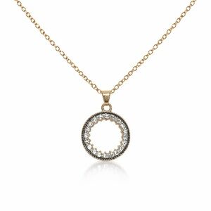 ⚜️ Elegant Gold and Silver Circle Pendant Necklace